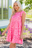LLYGE Barbie Dream Leopard Round Neck Tiered Dress
