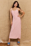 LLYGE Sweet Talk Stripe Texture Knit Maxi Dress in Dusty Pink/Ivory