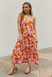 LLYFGE And The Why Full Size Printed Sleeveless Maxi Dress