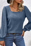 LLYGE Square Neck Puff Sleeve Blouse