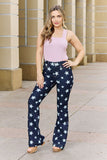 LLYGE 2023 Autumn New Fall Outfits Full Size High Waist Star Print Flare Jeans