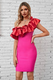 LLYGE Barbie Dream Ruffled One-Shoulder Bodycon Dress