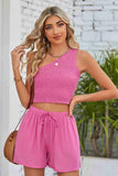 LLYGE Barbie Dream Smocked One-Shoulder Sleeveless Top and Shorts Set