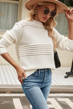 LLYGE Early Autumn New Round Neck Opnework Long Sleeve Pullover Sweater