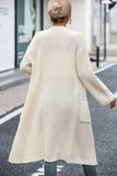LLYGE Early Autumn New Dropped Shoulder Long Sleeve Cardigan with Pocket