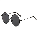 Llyge - Retro Round Frame Stainless Steel Sunglasses UV400 Protection Vintage Style For Men With Glasses Case